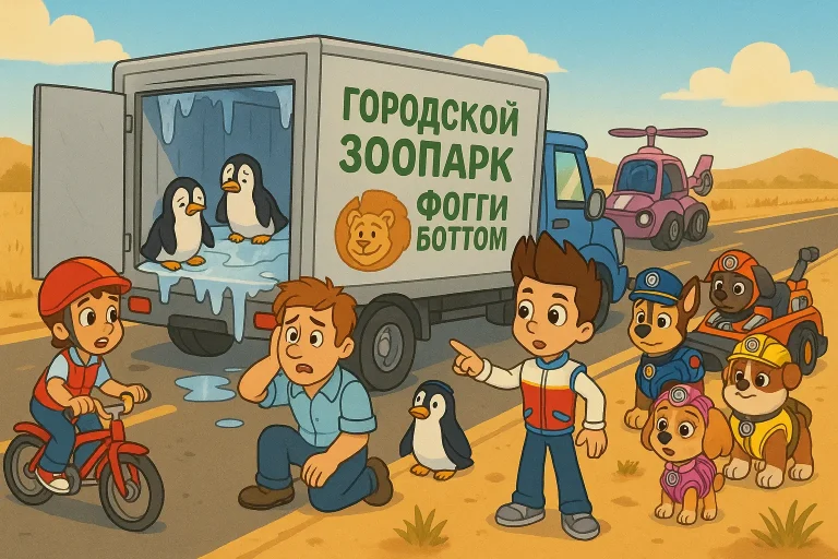 Щенки спасают пингвинов